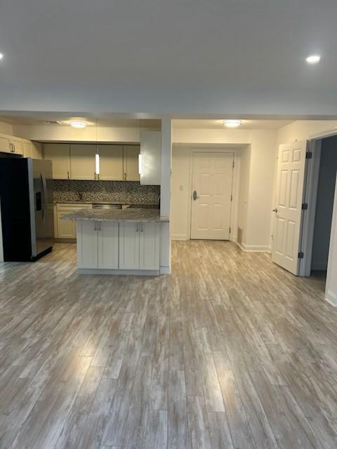 Open concept kitchen and living area