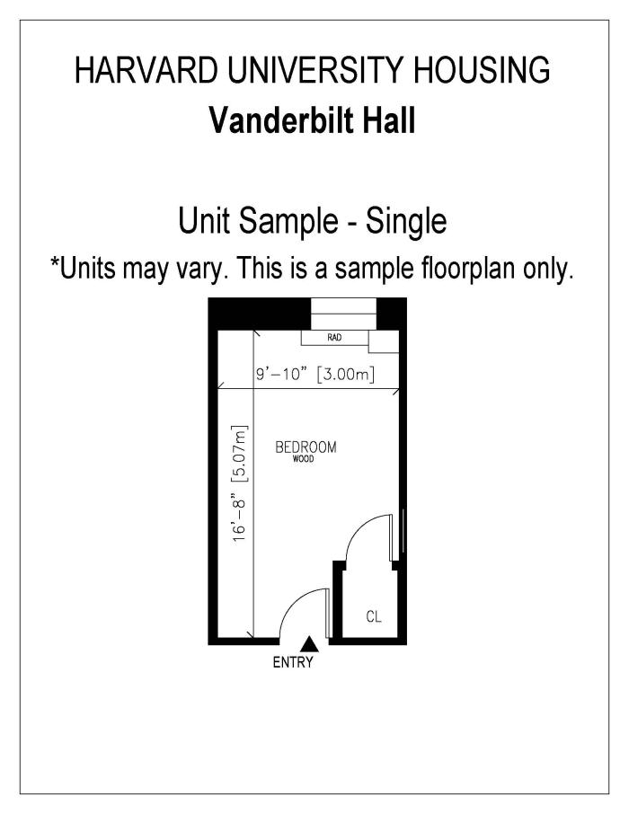 Unit Sample for Vanderbilt Hall, Single Unit