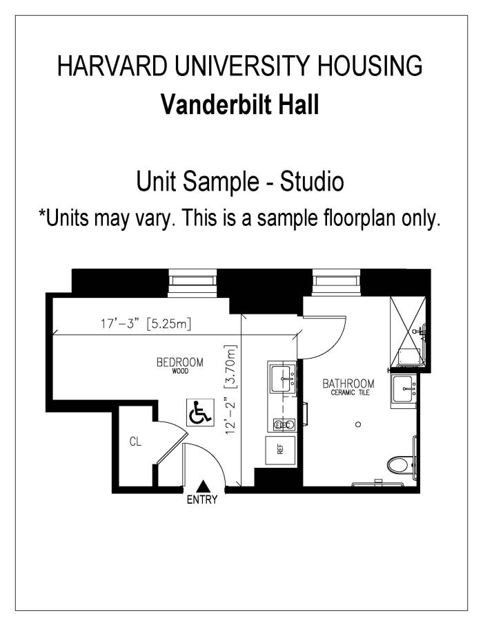 Unit Sample for Vanderbilt Hall, Studio Unit