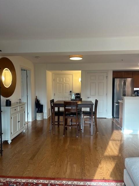 Combined living/dining area with hard flooring