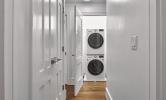 A sample view of the stacked washer and dryer unit available in eah 5 Sacramento unit